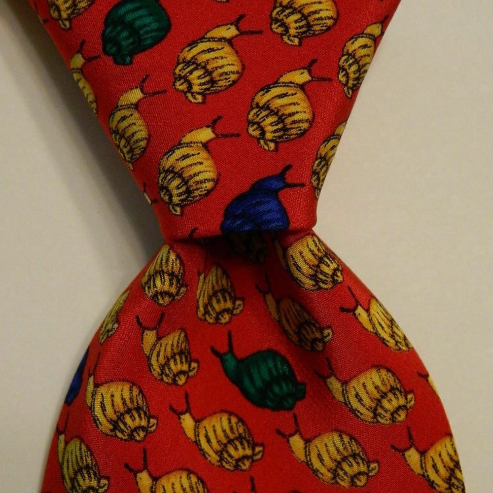 GIANNI VERSACE 100% Silk Necktie SPAIN Snails